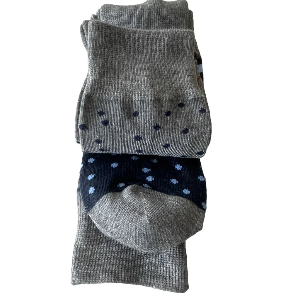 Men's ADOLFO Couture Dress Socks Gray with Stripes Dots 3-Pair Pack Size 10-13